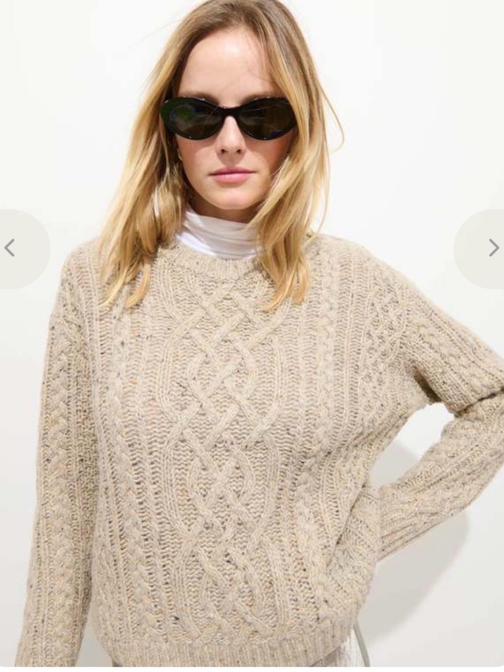 Alex Mill Donegal Cozy Cable Knit Mohair Wool  Sweater - Cream size XL